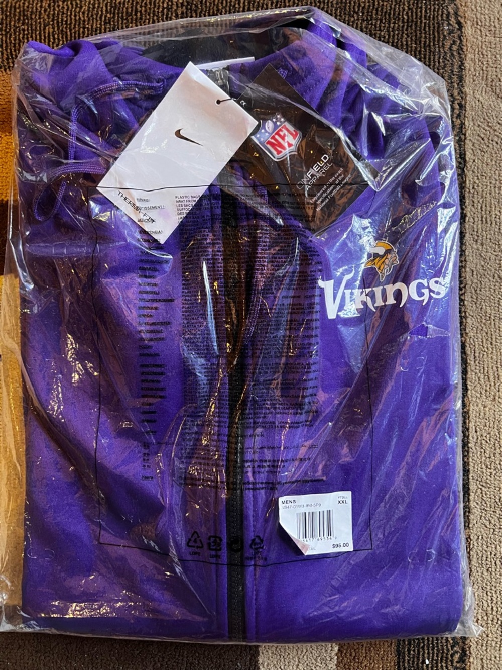 Nike Minnesota Vikings Purple Full-Zip Hoodie